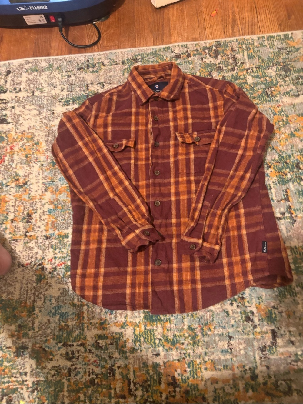 Ben Sherman Maroon & Mustard Plaid Button-Down Shirt